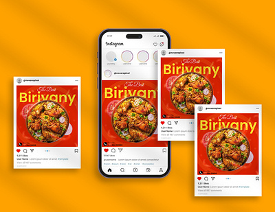 Biryani social media poster design biryani briyani poster design creative design designer graphic designer restaurant ads restaurant design social media design social media post