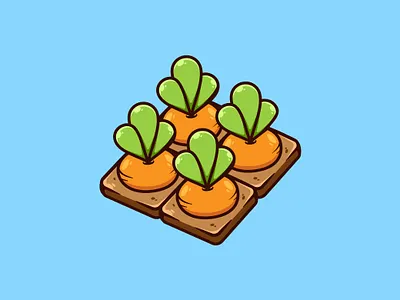 carrot garden illustration adobe illustrator carrot cartoon creative design garden illustration logo orange vector vegetable