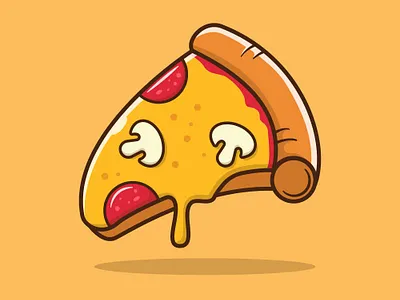 pizza illustration adobe illustrator cartoon creative design food icon illustration junk food piece pizza vector