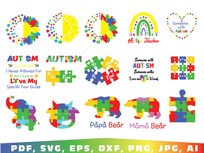 Autism, Autism awareness design graphic design illustration puzzle vector