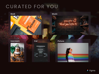 Curated for you collections curatedforyou dailyui dailyuichallenge design esignlife figma gratitude ui uilove uxuidesigner