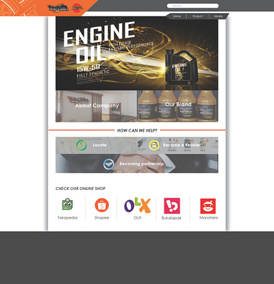 Website Design for Car Oil business graphic design ui