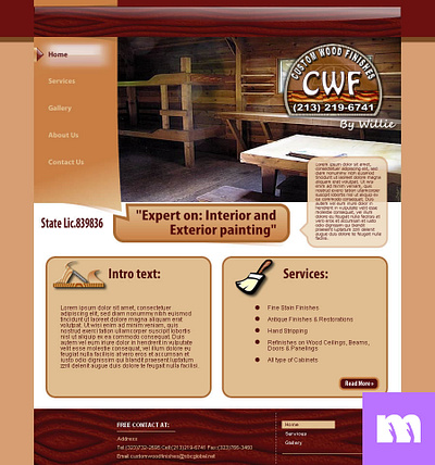 Custom Wood Finishes Mockup ui