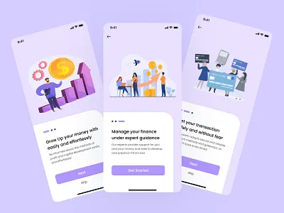Finance app - onboarding screens figma finance illustration ios onboardings screen ui
