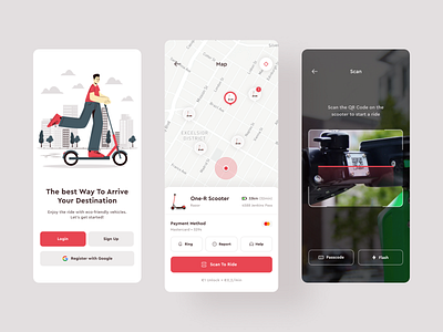 Scooter Rental App 🛴 adrian app design designer electric figma gancarek graphic design product rent rental scooter ui uidesign ux wroclaw wrocław