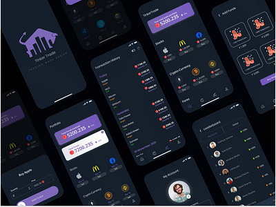 Tinker Trade App UI Design app design cryptocurrency design stocks tinker trade trading ui ui design