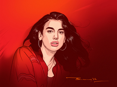 Dua Lipa art artist cgart digital painting digital portrait graphic design illustration illustrator minimal photoshop po por