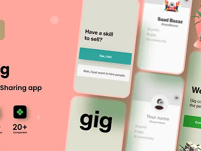 Gig: Skill Sharing App app branding design gig graphic design skill sharing ui ux