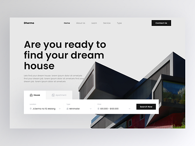 Dhermo - Real Estate branding real estate rent house ui web design website