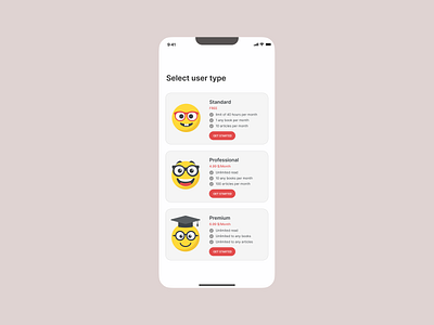 Daily UI - Select User Type app business plan button clean dailyui design emoji illustration interaction interface ios ios app mobile ui onboarding product design select select type user ui user ux