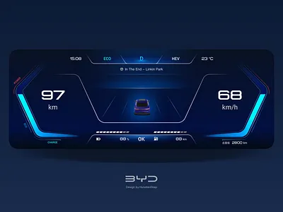 Car dashboard branding byd car design hmi illustration logo ui ux 向量 图标 应用 设计