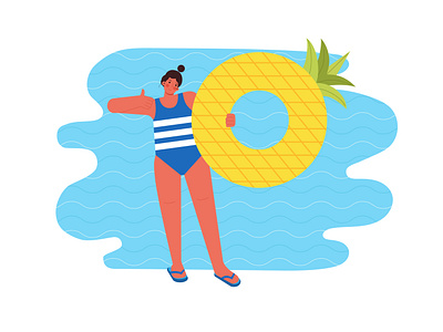 girl swimming design girl swimming illustration work