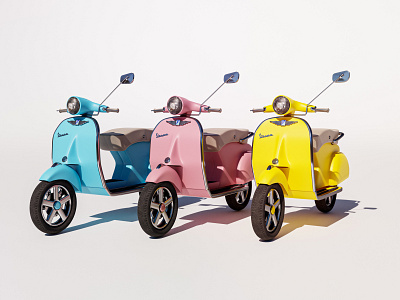 Vespa Motorbike 3d blender3d branding concept travel