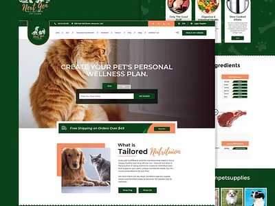 NextGenPetSupplies Website Design cat love catfood dog love dog lovers graphic design home page landing page pet care pet care pet pet food pet health petnutrition pets ui ui design web design website design
