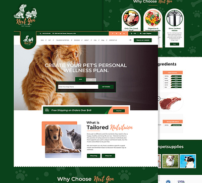 NextGenPetSupplies Website Design cat love catfood dog love dog lovers graphic design home page landing page pet care pet care pet pet food pet health petnutrition pets ui ui design web design website design