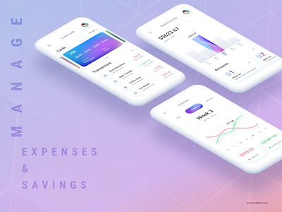 Personal Finance - Account Balance App account balance banking app clean concept creative credit cards design digital banking expenses finance fintech gradients minimal mockup money personal finance savings transactions ui ux