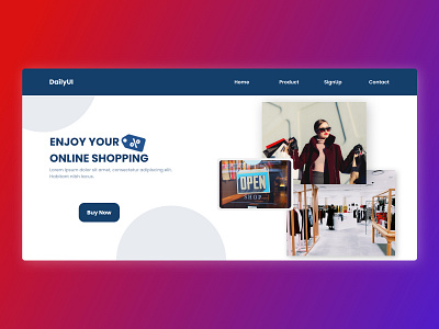 Landing page online Shop app branding dailyui design graphic design illustration ui ux vector