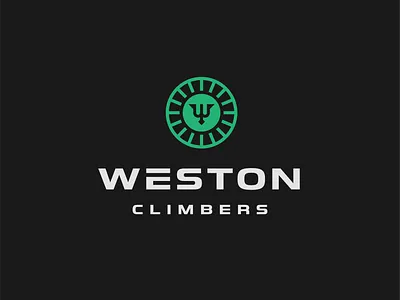 WESTON CLIMBERS bike brand identity cycle green letter w logo icon wheel