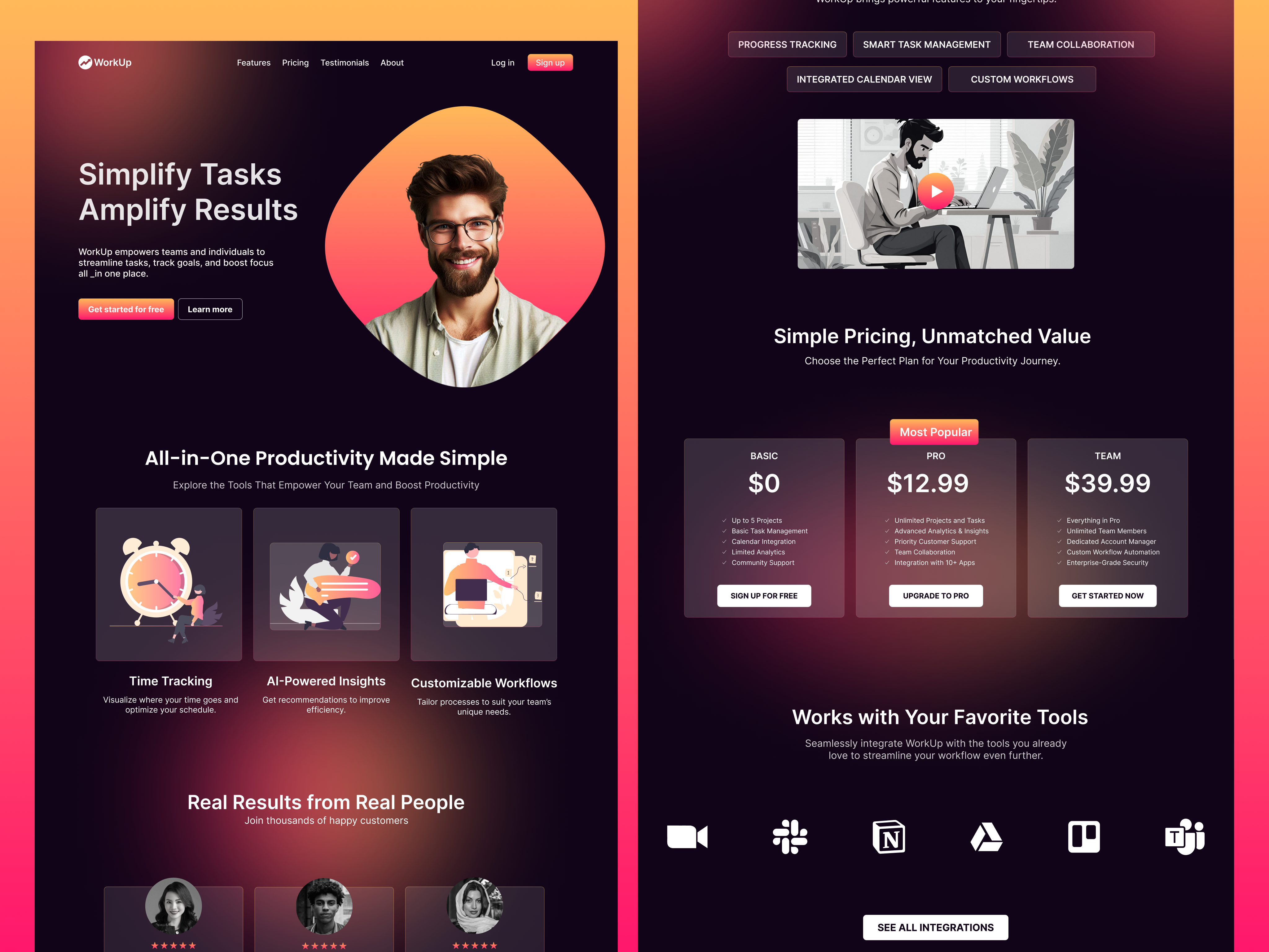 Example of Saa S Landing Page Design