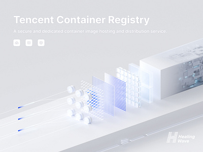 3D Tencent Container Registry 3d abstract c4d cloud computing design iaas octane render tencent