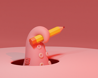 3D tentacles model-art 3d model animation art artist blender character design graphic design illustration logo