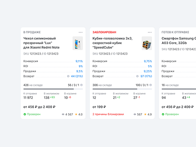 Product card redesign card conversion in cart interface item like marketplace moderation product card raiting redesign returns roi scores shop ui ux view