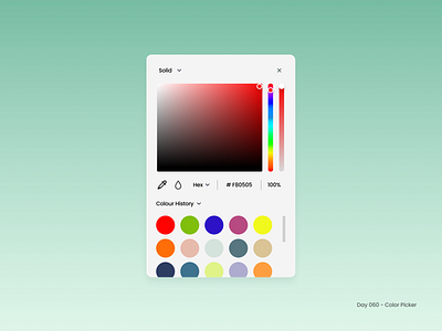 Daily UI 060: Color Picker 100daysofdesign branding chooser color colorful colour dailyui day060 design dropper figma gradient graphic design green palette picker sample ui