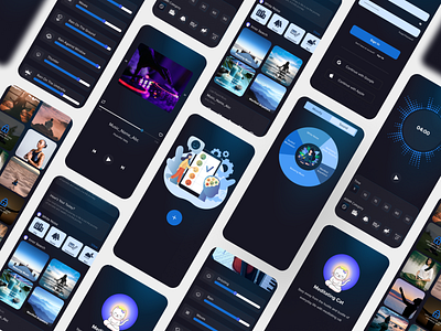 Meditating Cat - App Design for Meditation app design app ui design graphic design illustration meditating app ui ux meditation app meditation app ui typography ui ui ux designer ux