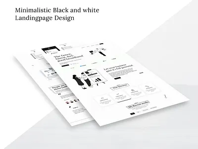 Minimalistic black and white sass landingpage Design black and white branding card ui clean dashboard design figma illustrations marketing minimalistic product design sass simple ui uiux user experience vector vector illustration