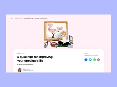 Daily UI 032: Blog Post 2022 article blog blog header blog post blogging dailyui dailyui 035 dribble feed illustration inspiration news newsfeed post read share ui ux web design