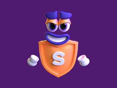 Avast Shield 3d c4d character illustration