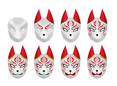 Blood Moon Kitsune Mask adobe art artist blood moon design drawing fox illustration illustrator inspired japanese kitsune leagueoflegends logo lol mask paint photoshop vector