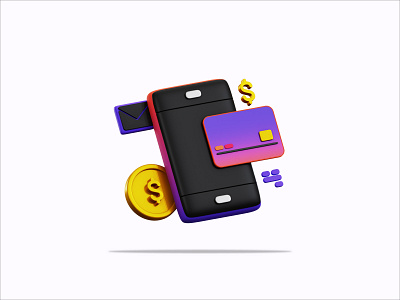 3D Illustration Transaction 3d 3d icon 3d illustration animation brand branding design graphic design icon icons illustration logo mobile phone modeling motion graphics product design render transaction ui vector