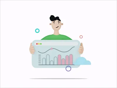 3D Illustration Boy Doing Presentation 3d animation boys brand branding design graphic design illustration logo modeling motion graphics presentation product design render rendering ui vector