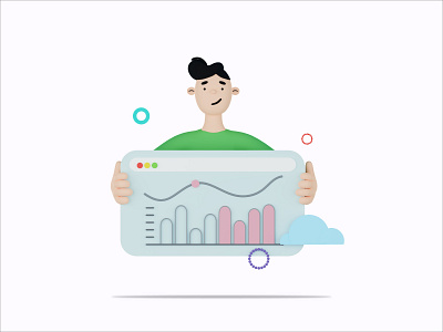 3D Illustration Boy Doing Presentation 3d animation boys brand branding design graphic design illustration logo modeling motion graphics presentation product design render rendering ui vector