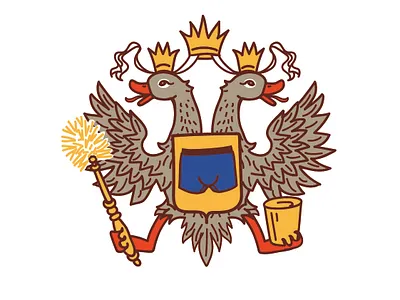 Double-headed duck with crowns alexeynavalny fbk illustration navalny nowar politics prisoner putin vector