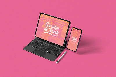 Garotas de Blush blush branding design designer devices fashion feminine girl girls graphic design graphic designer laptop logo phone pink ui vector visual identity woman women