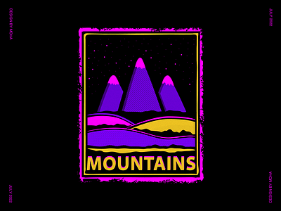 Mountains 2022 adobe illustrator ahmad shamlou cold design digital art digital illustration distance gute nacht illustration moon mountains night vector