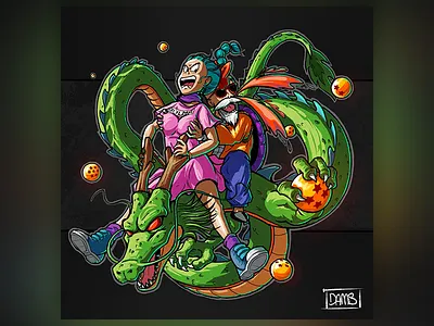 Shenron trip anime art dbz digitalart digitalpainting dragonball drawing illustration manga paint painting