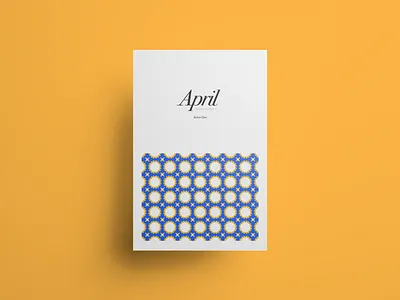 April, Kaleidoscope Pattern blue card design illustration kaleidoscope minimal pattern repitition wallpaper yellow