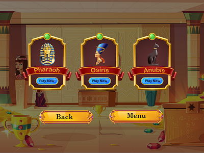 Egypt gods casino slot design 3d animation betting branding casino design game graphic design illustration logo motion graphics slot ui vector