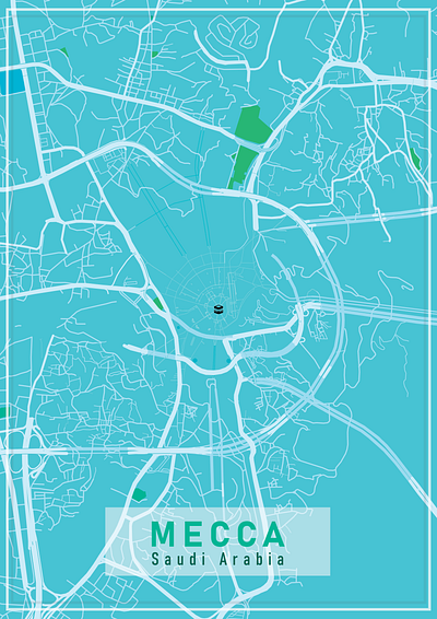 City map - Mecca design graphic design illustration poster