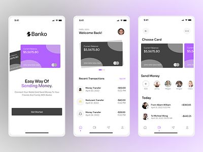 Banko, Fintech App Design fintech fintech app fintech app design iosapp iosappdesign mobile app mobile app design ui ui design uiux design ux website design