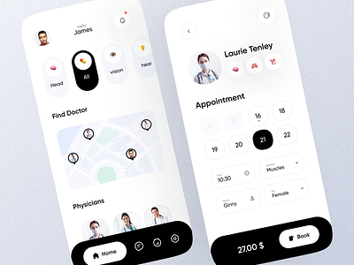 Medical App Design ali majlessi app clean design doctor graphic design health care healthcare healthcare app majlessi medical medical app medicine mobile mobile app design mobile ui oniex trend ui