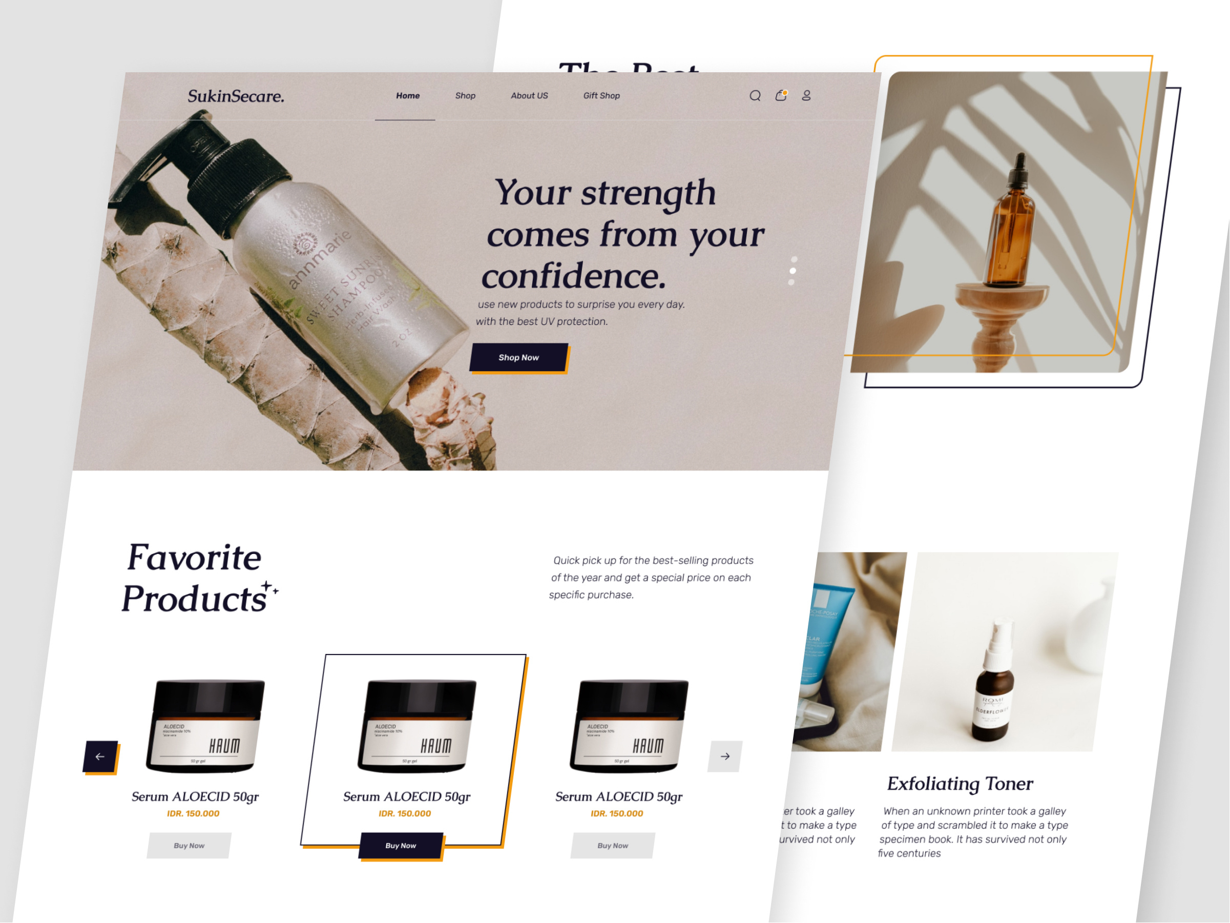 Example of UI Design Landing Page Clean & Modern