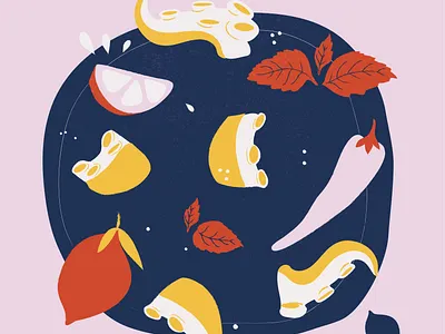 Octopus cevice <3 3d animation book illustration branding cook book custom illustration design food drawing food illustration graphic design illustration logo motion graphics recipe book recipe illustration ui vector