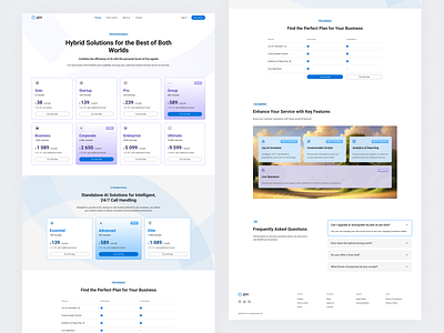 Pricing page ai call center compare comparison design desktop features flat modern page plans price pricing saas sections solutions ui ux web website