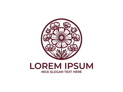 Minimalist Outline Flower Logo stylish