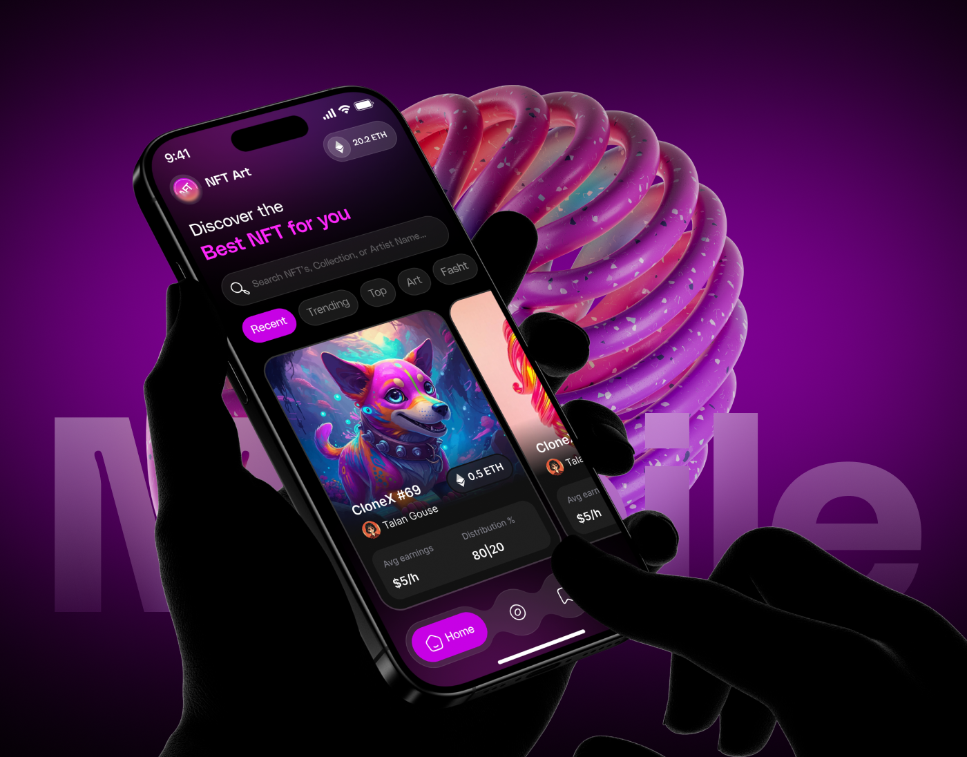 UI/UX Design for NFT & Crypto App app design application case study crypto cryptocurrency mobile app nft product design ui ui ux