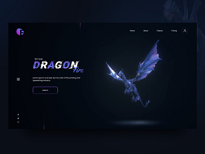 DRAGON FIRE landing page ui design ui ux] website mockups